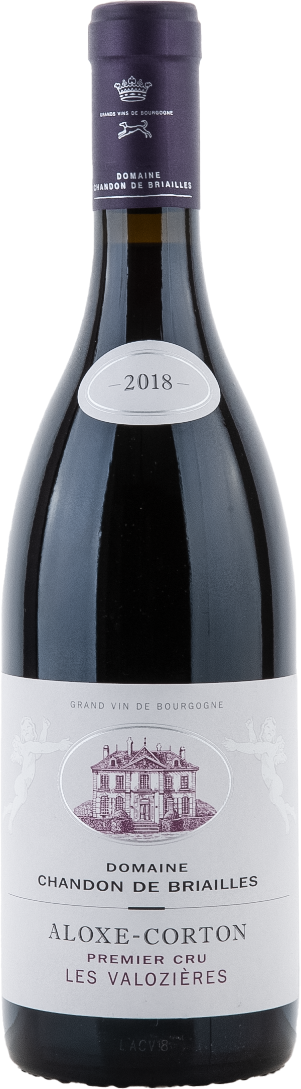 Chandon de Briailles Aloxe-Corton 1er Cru Les Valozières rouge 2018, 750ml Flasche, Ansicht Frontetikett