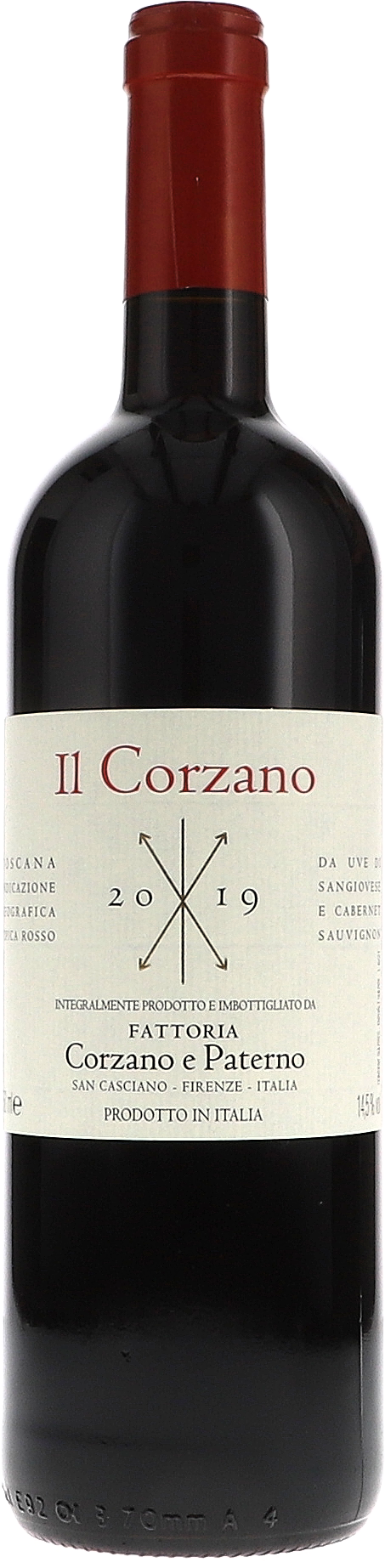 Corzano e Paterno Il Corzano Rosso 2019, 750ml Flasche, Ansicht Frontetikett