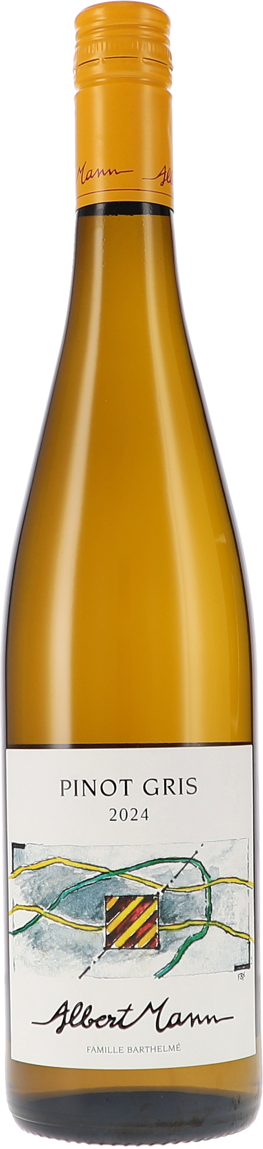 Albert Mann Pinot Gris 2024, 750ml bottle, front label view