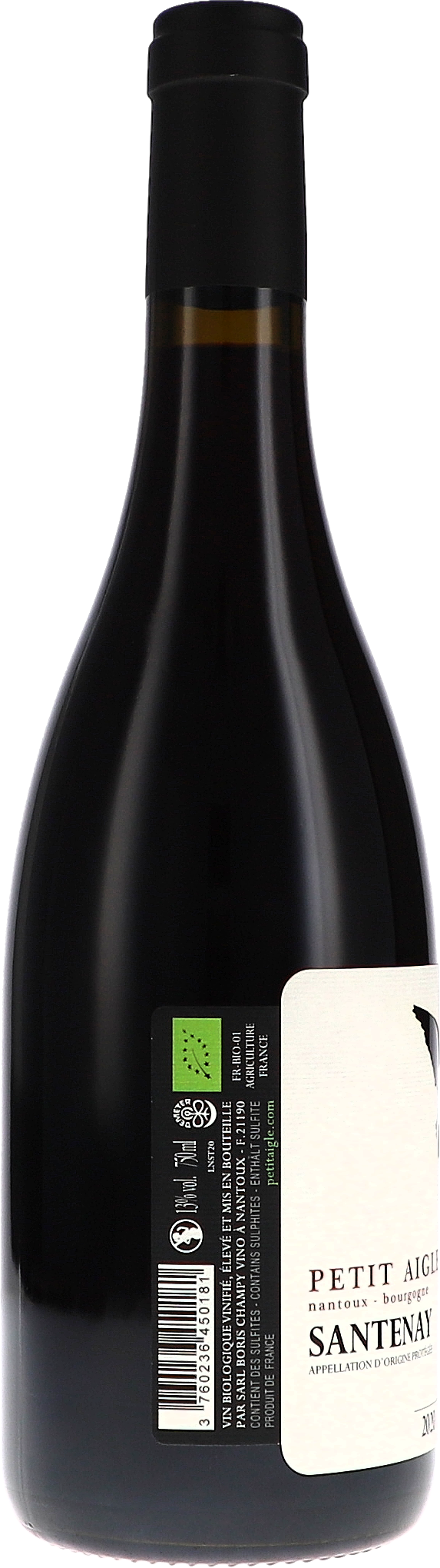 Boris Champy Santenay Petit Aigle 2020, 750ml bottle, back label view
