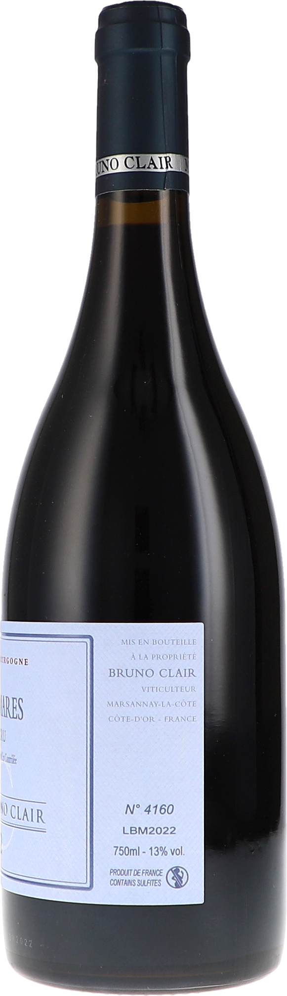 Bruno Clair Bonnes-Mares Grand Cru 2022, 750ml bottle, back label view