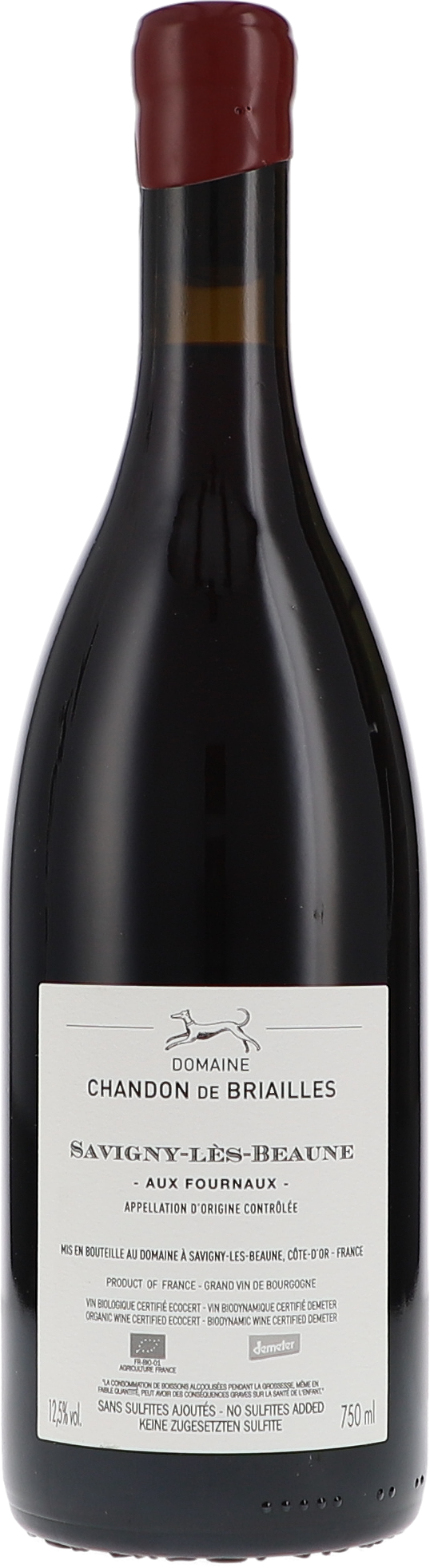 Chandon de Briailles Savigny-Lès-Beaune Aux Fourneaux rouge 2021, 750ml bottle, back label view