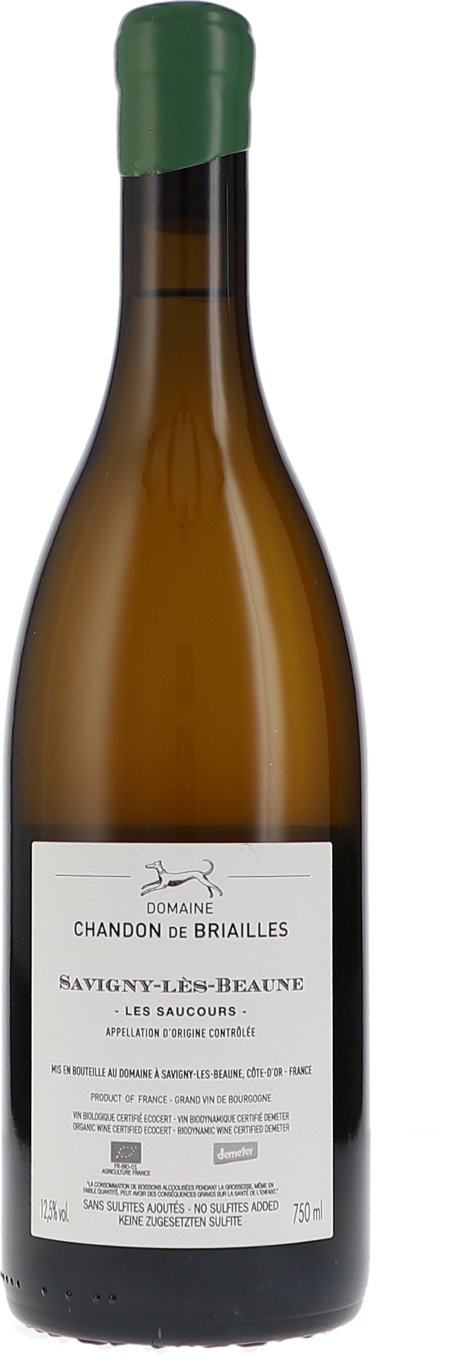 Chandon de Briailles Savigny-Lès-Beaune blanc Les Saucours 2020, 750ml bottle, back label view