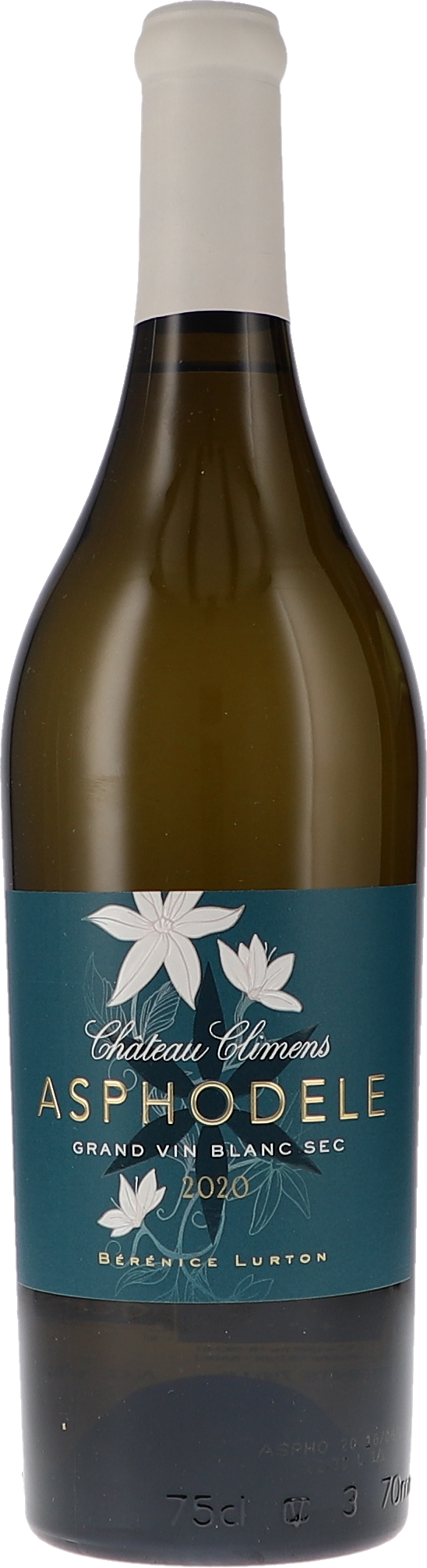 Château Climens Asphodele Grand Vin blanc Sec 2020, 750ml bottle, front label view