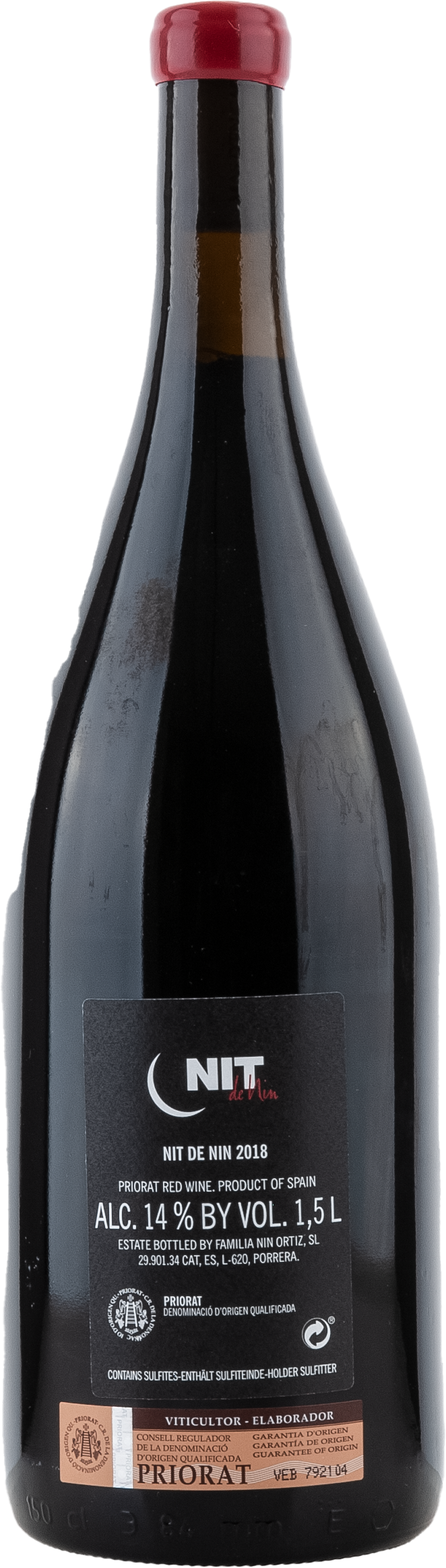 Familia Nin Ortiz Nit de Nin Mas d'en Caçador 2018, 1500ml bottle, back label view