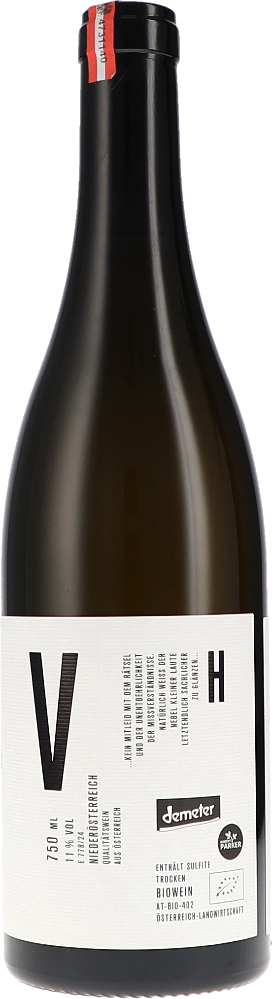 HM Lang Grüner Veltliner Riede Braunsdorfer Fuchs & Dachs 2021, 750ml bottle, back label view 2