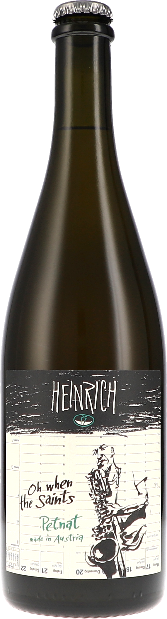 Heinrich PetNat oh when the saints 2023, 750ml bottle, front label view