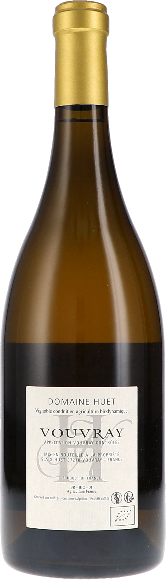 Huet Clos du Bourg demi-sec 2023, 750ml bottle, back label view