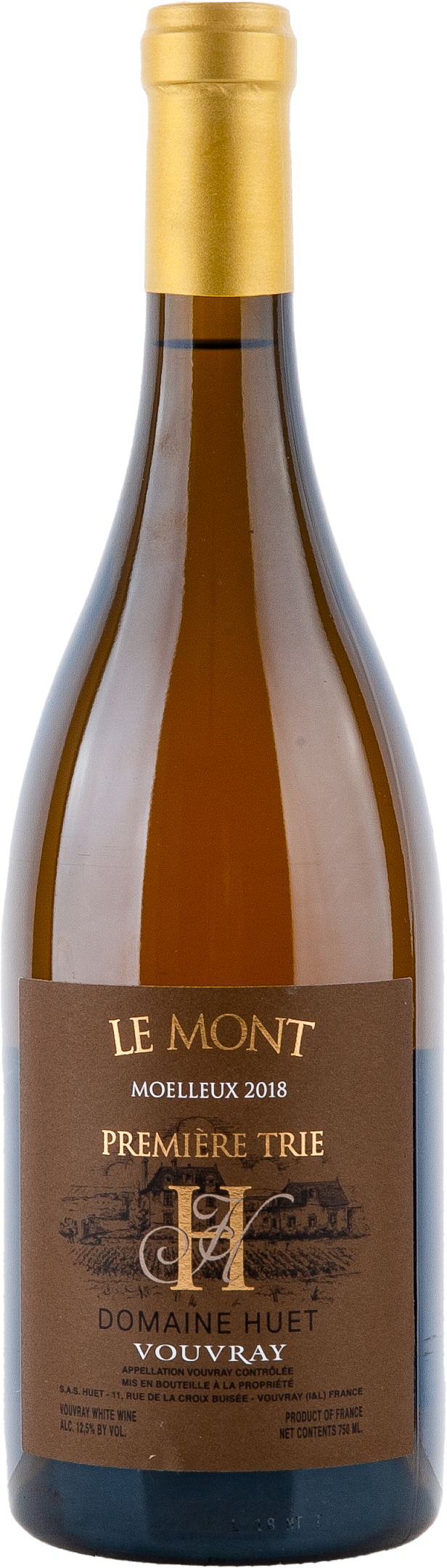 Huet Le Mont Moelleux 1ère Trie 2018, 750ml bottle, front label view