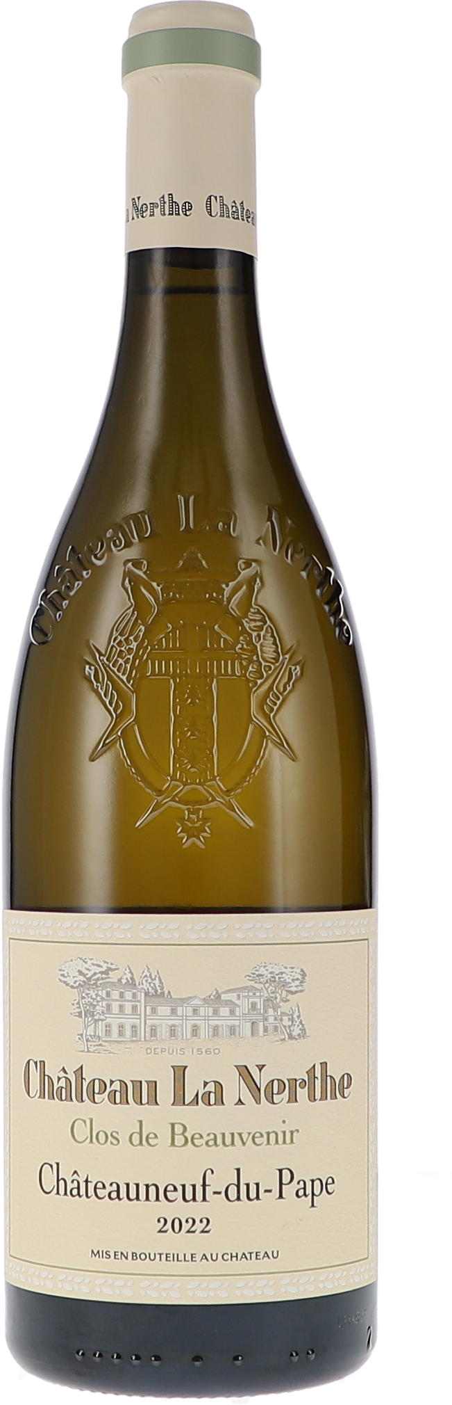 La Nerthe Châteauneuf-du-Pape Clos de Beauvenir blanc 2022, 750ml bottle, front label view