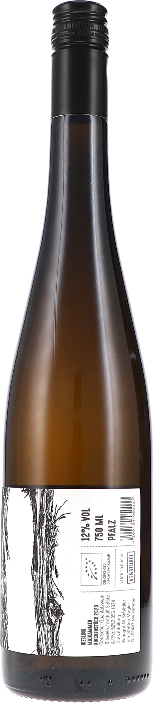 M. Schädler - Steffen Mugler Riesling Maikammer Kirchenstück 2023, 750ml bottle, back label view
