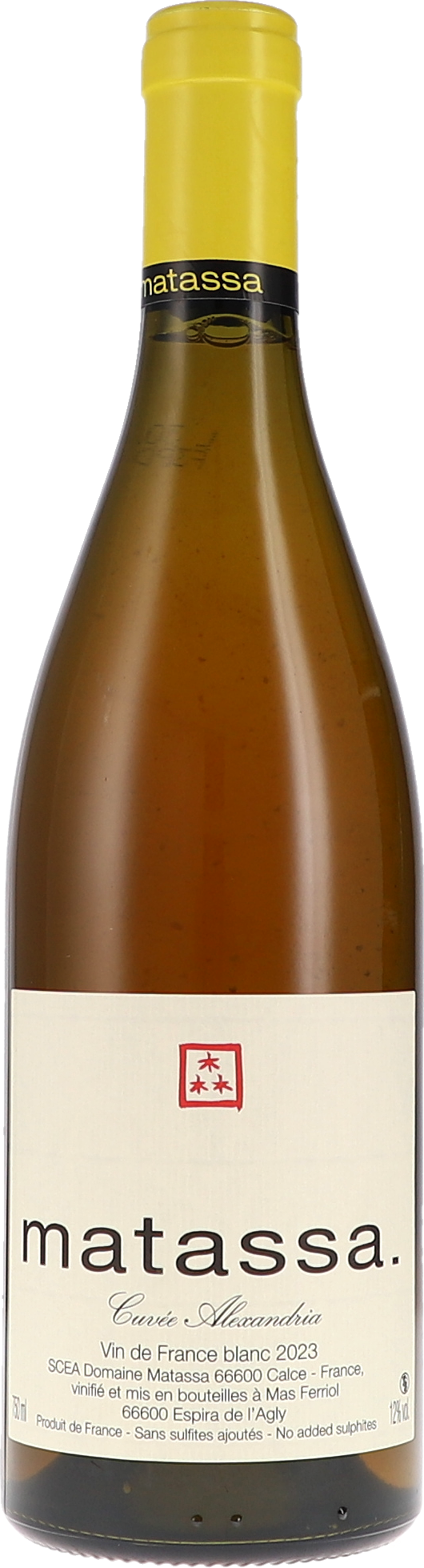 Matassa Cuvée Alexandria blanc 2023, 750ml bottle, front label view