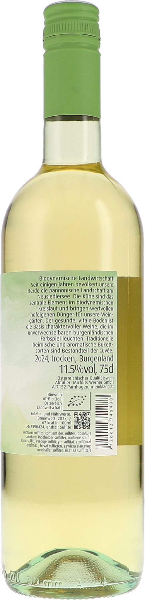 Meinklang Burgenlandweiß 2024, 750ml bottle, back label view