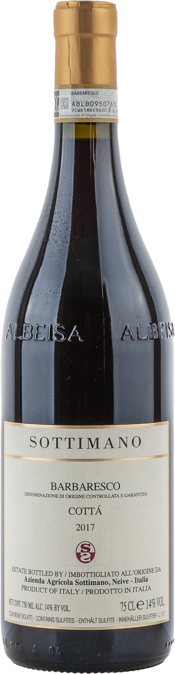 Sottimano Cottá Barbaresco 2017, 750ml bottle, front label view