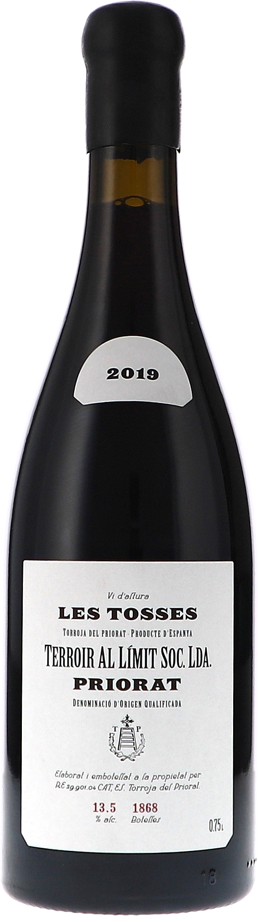 Terroir al Limit Les Tosses 2019, 750ml bottle, front label view