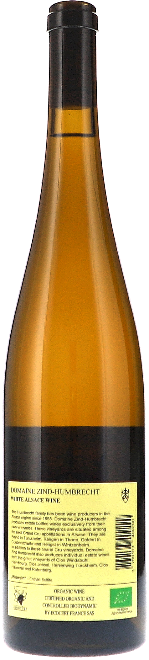 Zind-Humbrecht Gewürztraminer Hengst Grand Cru 2021, 750ml bottle, back label view