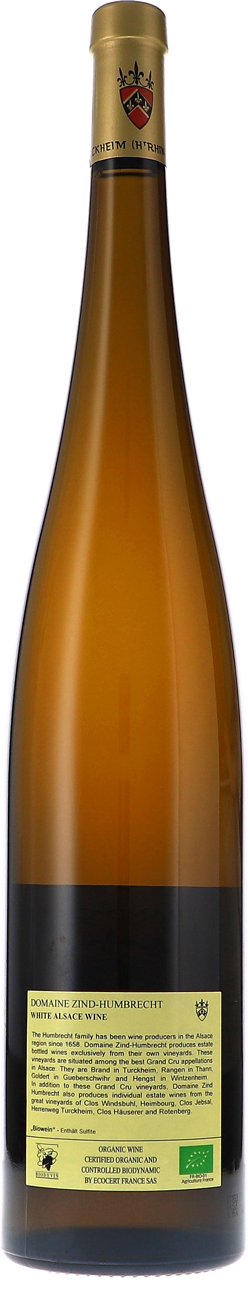 Zind-Humbrecht Muscat Goldert Grand Cru 2021, 1500ml bottle, back label view