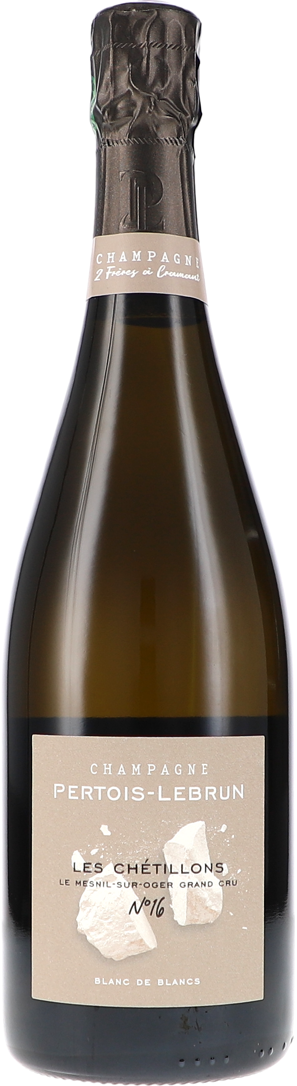Pertois-Lebrun Le Chetillons N°16 Mesnil sur Oger Grand Cru blanc de blancs Extra Brut 2016, 750ml bottle, front label view