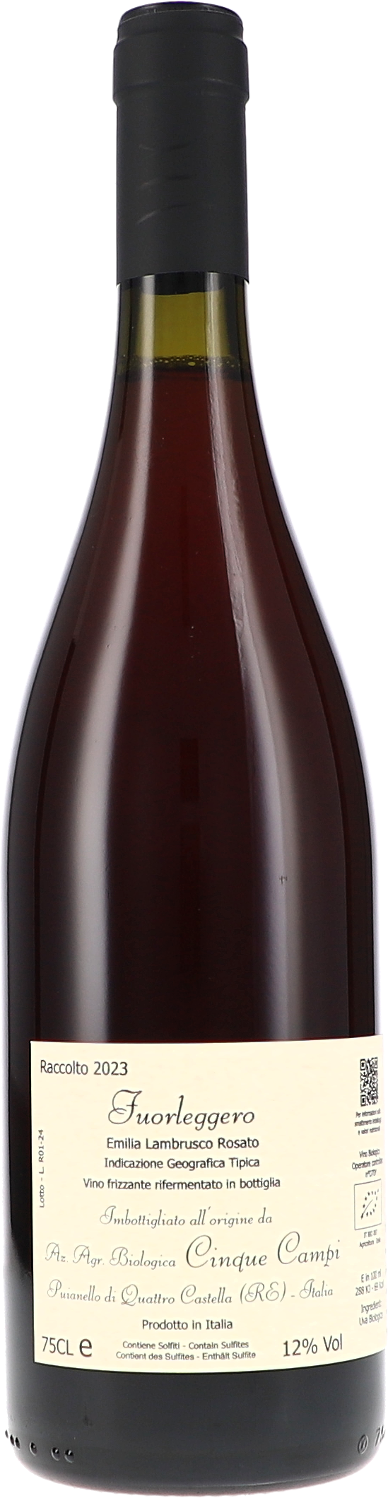 Cinque Campi Fuorleggero Rosato Frizzante Lambrusco 2023 750ml Foto 2