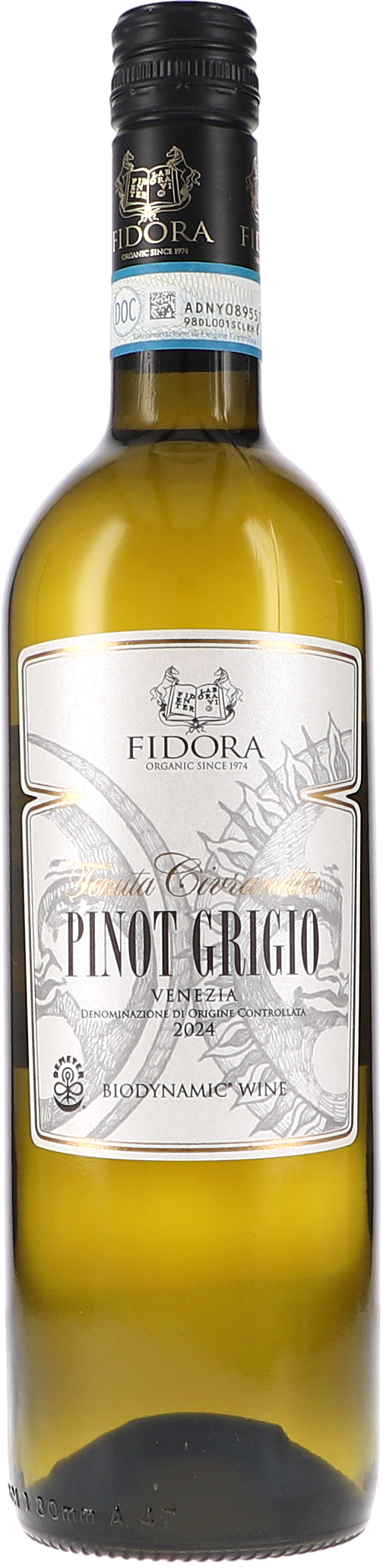 Fidora Civranetta Venezia Pinot Grigio 2024, 750ml bottle, front label view