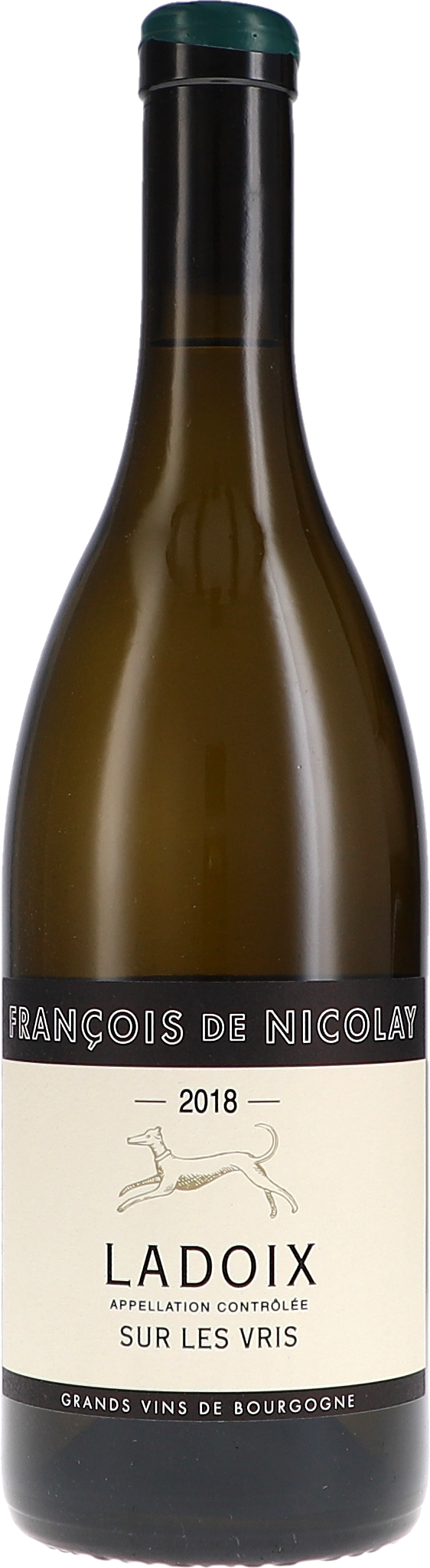François de Nicolay Ladoix Sur Les Vris blanc 2018, 750ml Flasche, Ansicht Frontetikett