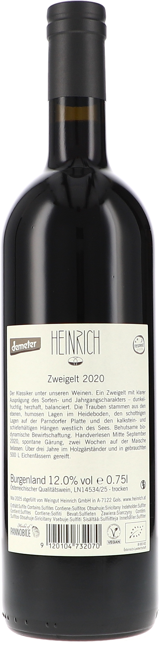 Heinrich Zweigelt 2020 750ml Foto 2