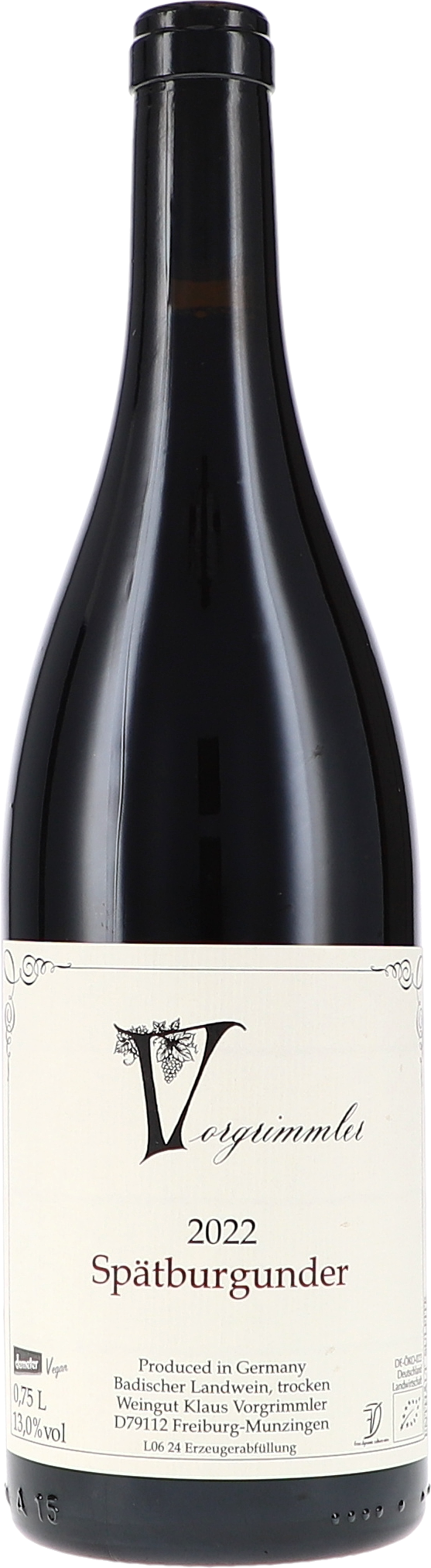 Klaus Vorgrimmler Spätburgunder 2022, 750ml bottle, front label view