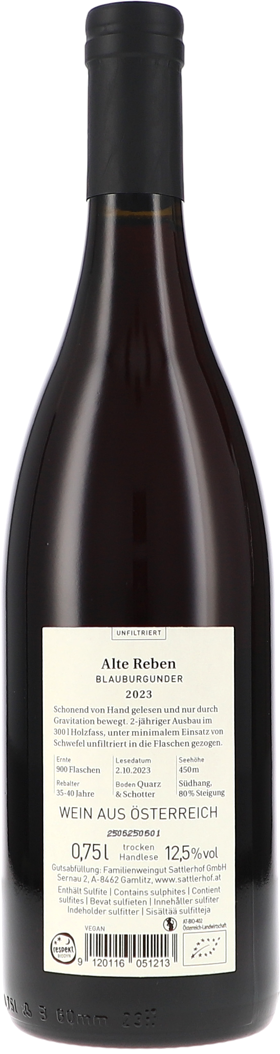 Sattlerhof Alte Reben Blauburgunder 2023 750ml Foto 2