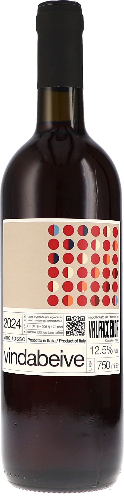 Valfaccenda Vindabeive rosso 2024, 750ml Flasche, Ansicht Frontetikett
