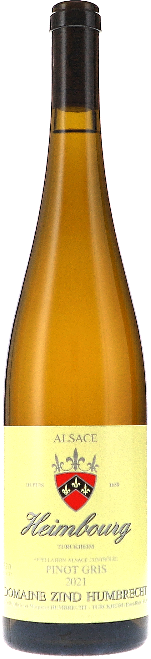 Zind-Humbrecht Pinot Gris Heimbourg 2021, 750ml Flasche, Ansicht Frontetikett
