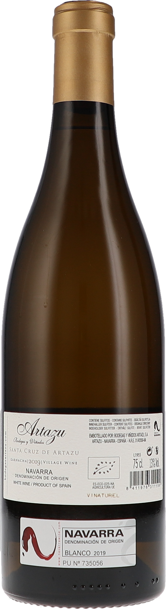 Artazu Santa Cruz de Artazu blanco 2019 750ml Foto 2