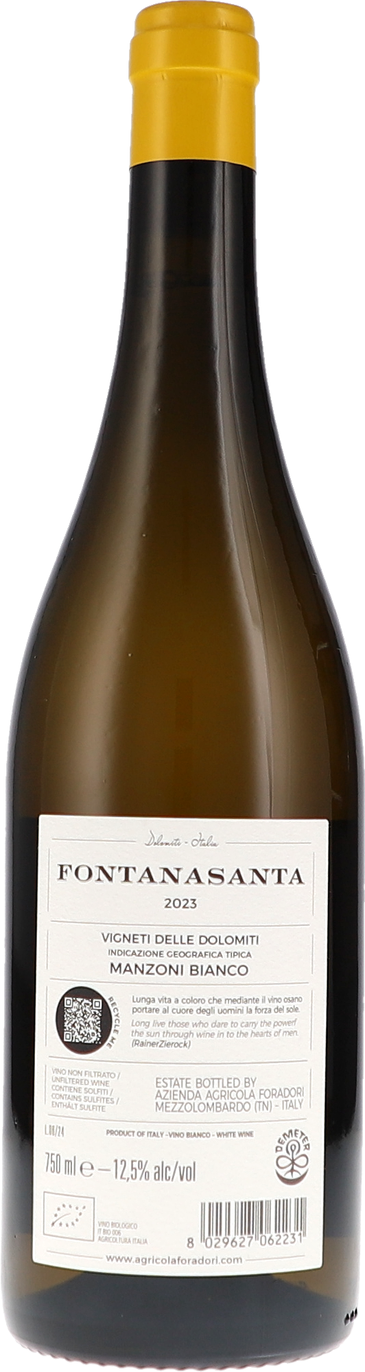 Foradori Fontanasanta Manzoni Bianco 2023 750ml Foto 2
