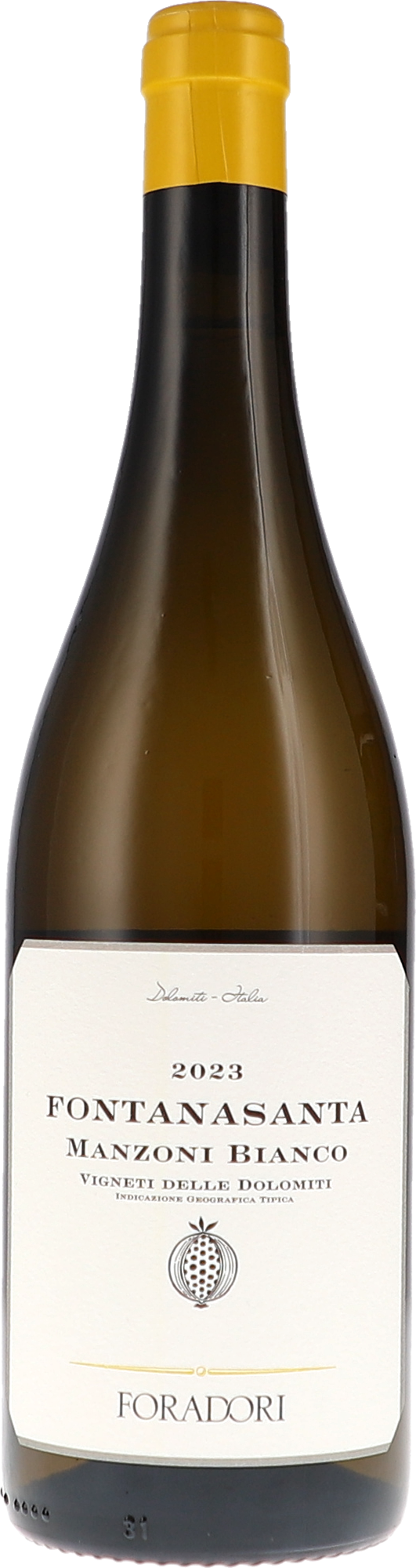 Foradori Fontanasanta Manzoni Bianco 2023, 750ml bottle, front label view