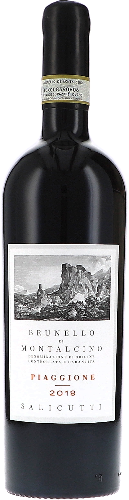 Salicutti Brunello di Montalcino Piaggione 2018, 750ml bottle, front label view