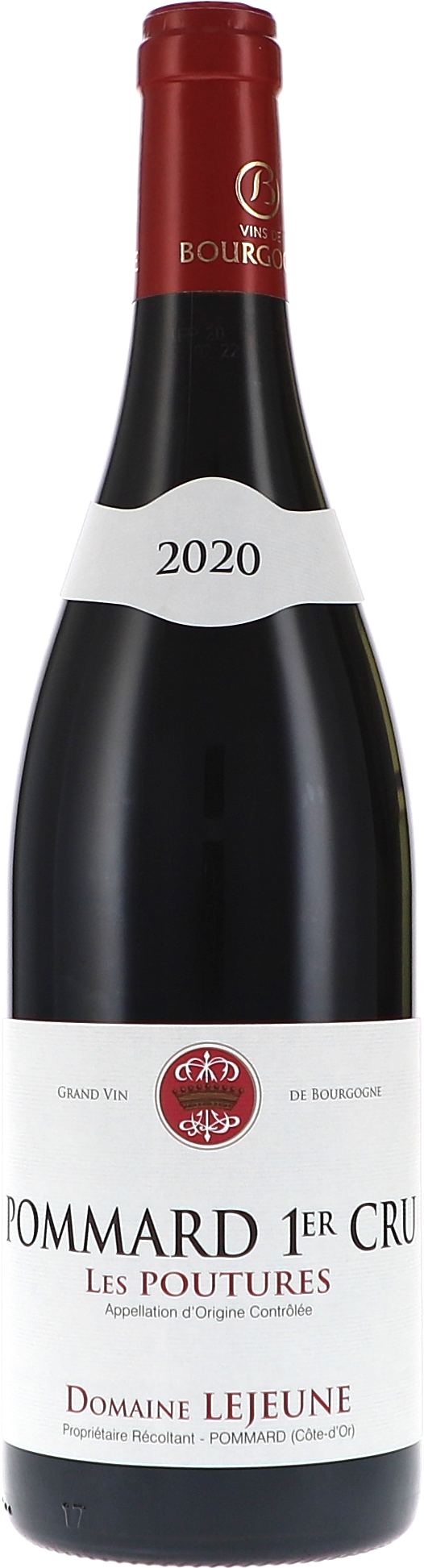 Lejeune Pommard 1er Cru Les Poutures 2020, 750ml Flasche, Ansicht Frontetikett