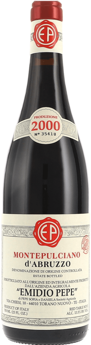 Emidio Pepe | Abruzzo | Montepulciano d’Abruzzo DOC, Sel. Vecchie Vigne, decanted | 2000 | 750ml