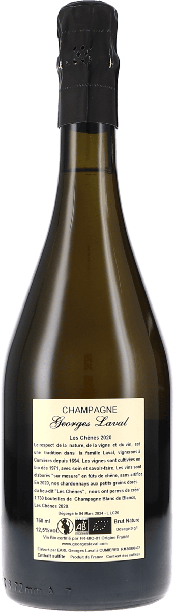 Georges Laval Les Chênes Cumières Premier Cru Brut Nature 2020 750ml Foto 2
