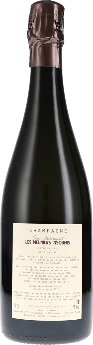Jean Servagnat Les Meuniers Insoumis Premier Cru Brut Nature 2020 750ml Foto 2