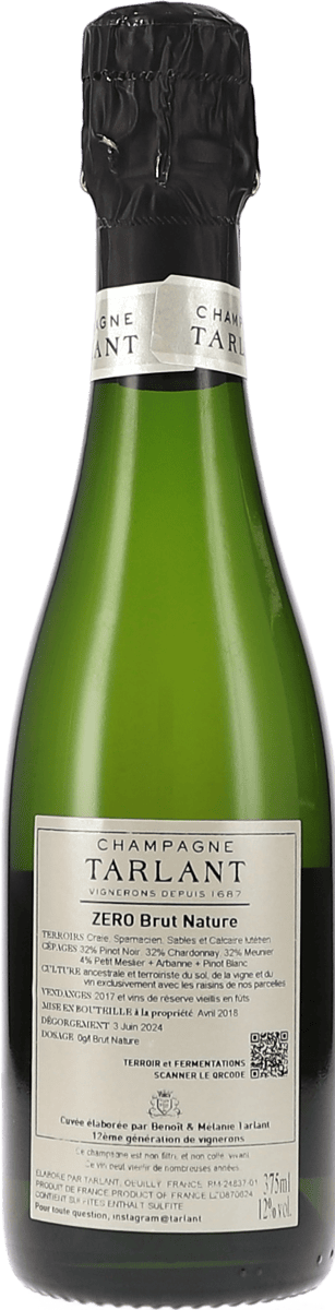 Tarlant Zero Brut Nature Base 2017 375ml Foto 2
