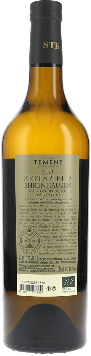 Tement Ehrenhausen Sauvignon blanc Zeitspiel 3 2021 750ml Foto 2
