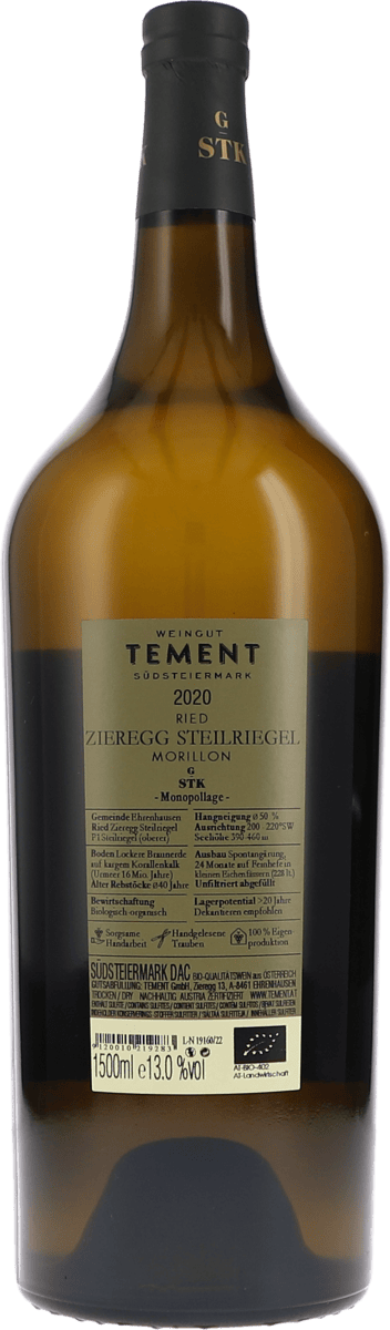 Tement Ried Zieregg Steilriegel Morillon Große STK Lage 2020, 1500ml Foto 2