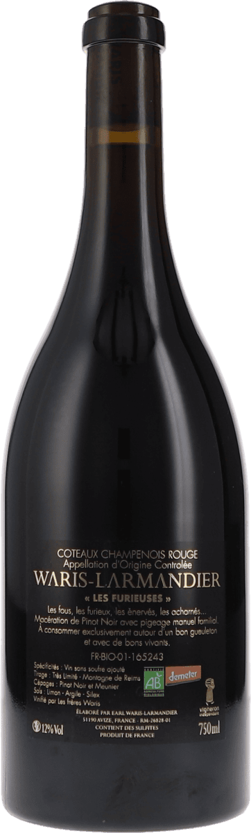 Waris-Larmandier Les Furieuses Coteaux Champenois rouge 750ml Foto 2