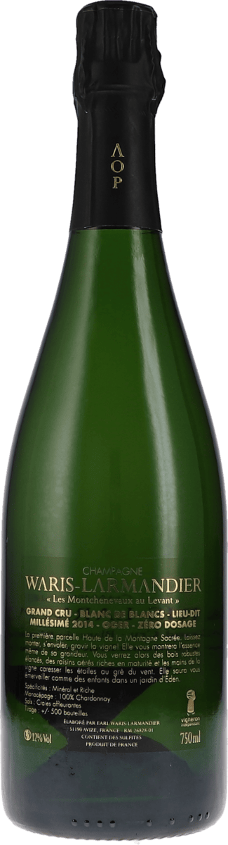 Waris-Larmandier Les Montchenevaux au Levant Oger Grand Cru blanc de blancs 2014 750ml Foto 2