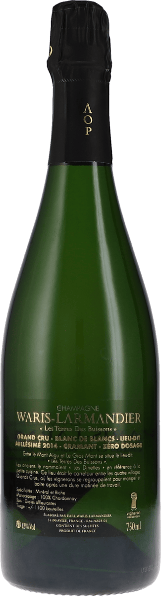 Waris-Larmandier Les Terres Des Buissons Cramant Grand Cru blanc de blancs 2014 750ml Foto 2