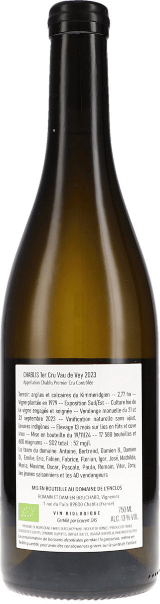 de l'Enclos Chablis 1er Cru Vau de Vey 2023, 750ml Foto 2