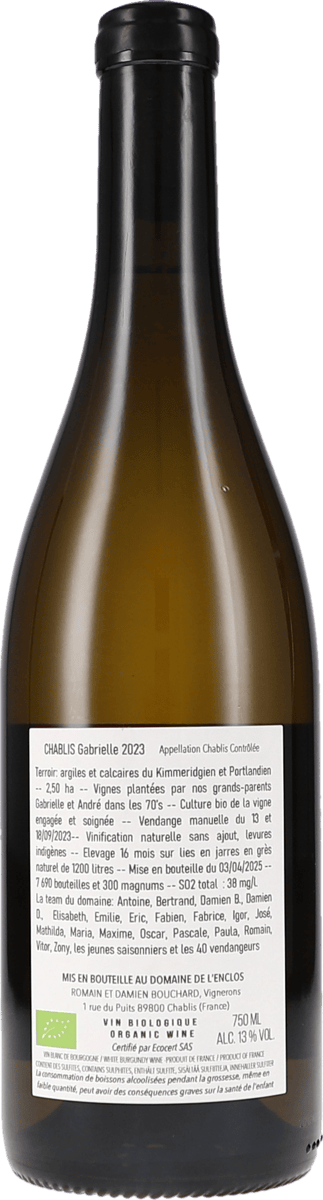 de l'Enclos Chablis Gabrielle 2023 750ml Foto 2