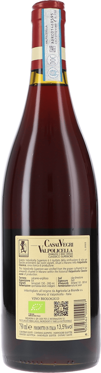 CaLa Bionda Valpolicella Classico Superiore Casal Vegri 2022, 750ml bottle, photo 2