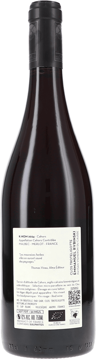 Clos Troteligotte K-nom 2024, 750ml Flasche, Foto 2