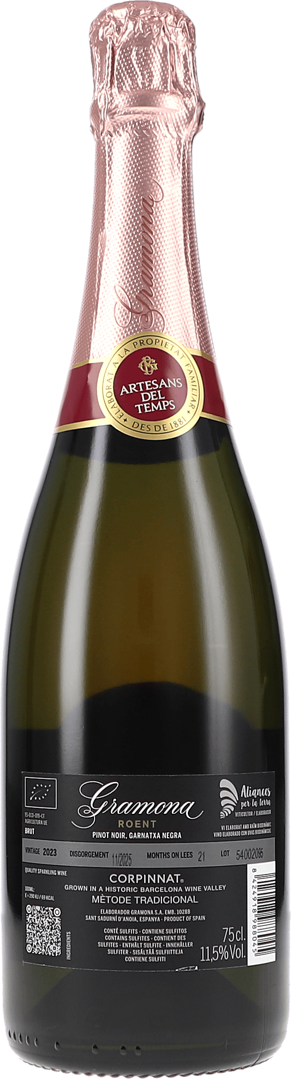 Gramona Roent Rosé Brut 2023, 750ml Flasche, Foto 2