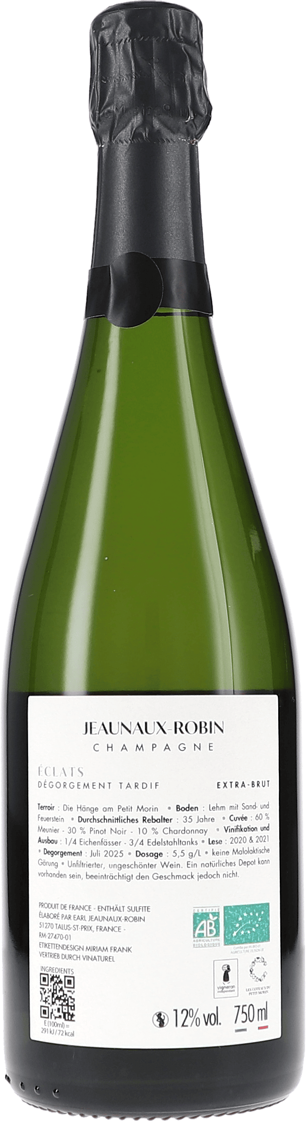 Jeaunaux-Éclats Édition Speciale Degorgement Tardif Extra Brut L20-21 NV, 750ml bottle, photo 2